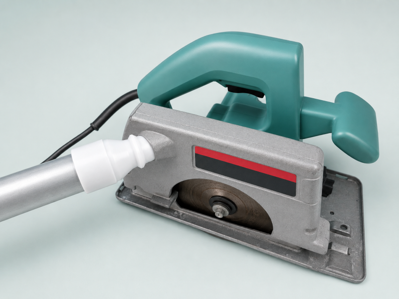 Säge mit Adapter in Funktion